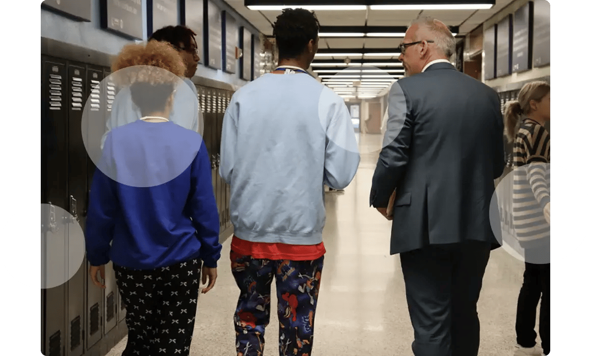 Students in a hallway