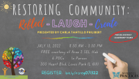 Restoring Community: Reflect, Laugh, Create